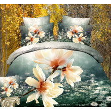 Draps de lit en tissu imprimé de belles fleurs